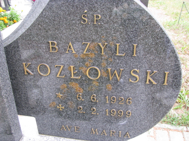 Bazyli Kozłowski 1926 Ustka Objazda - Grobonet - Wyszukiwarka osób pochowanych