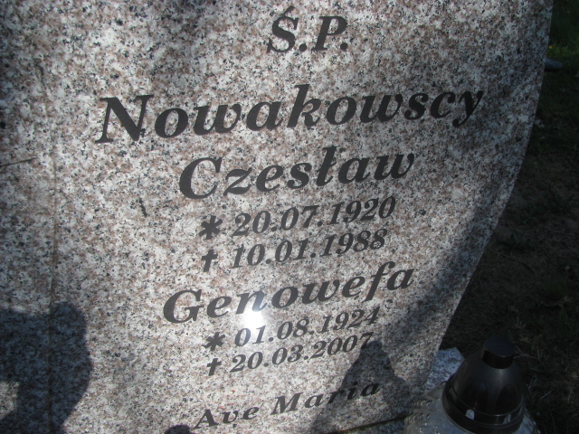 Czesław Nowakowski 1920 Ustka Objazda - Grobonet - Wyszukiwarka osób pochowanych